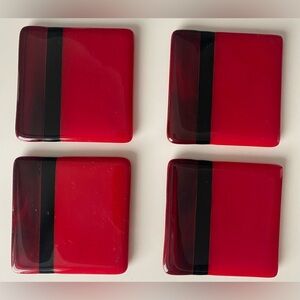 SET OF 4 GLASS COASTERS